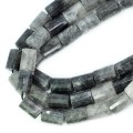 Kwarc szary walec fasetowana ok. 18x13mm