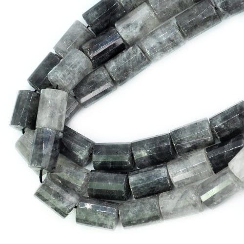 Kwarc szary walec fasetowana ok. 18x13mm