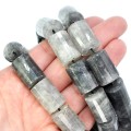 Kwarc szary walec fasetowana ok. 18x13mm