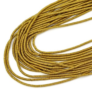 Hematyt złoto gładka oponka ok. 2,2x1mm
