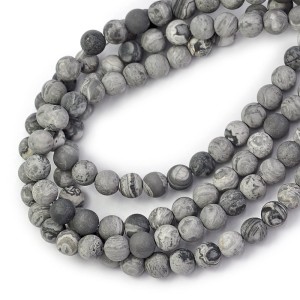 Jaspis szary kula matowa ok.  10mm