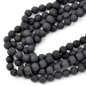 Onyks kula matowa fasetowana ok. 8mm