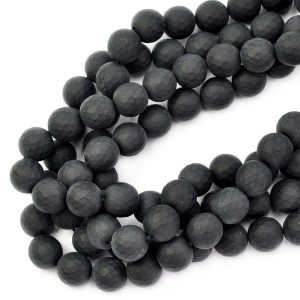 Onyks kula matowa fasetowana ok. 10mm