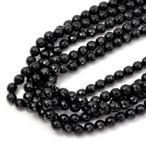 Black stone kula fasetowana ok. 8mm