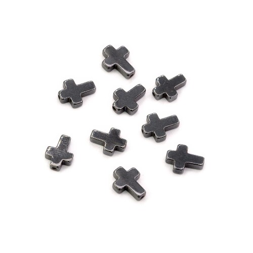 Hematyt krzyż grafitowy ok. 6x8mm [przekładka]