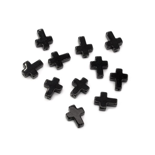 Hematyt krzyż czarny ok. 8x10mm [przekładka]