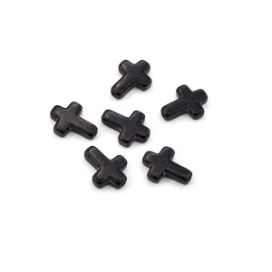Howlit krzyż czarny ok. 12x16mm [przekładka]