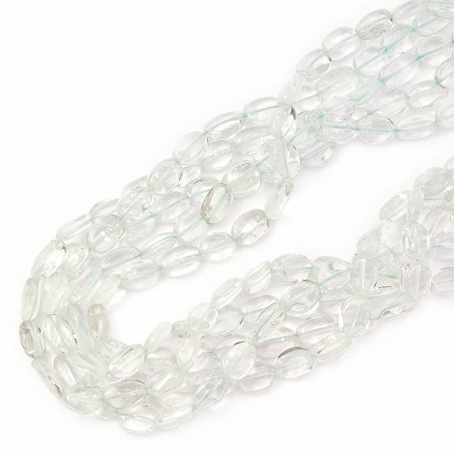 Kwarc biały owal płaski ok. 8-12x4-7mm