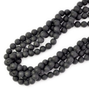 Turmalin czarny kula matowa ok. 8mm