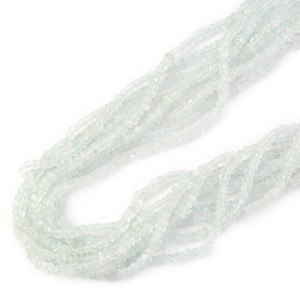 Akwamaryn nieregularna oponka fasetowana ok. 3-4x1,5-2,5mm