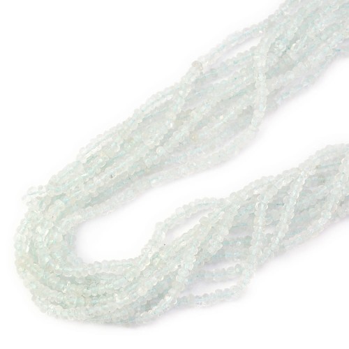 Akwamaryn nieregularna oponka fasetowana ok. 3-4x1,5-2,5mm