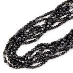 Agat pasiasty czarny kula fasetowana ok. 4mm