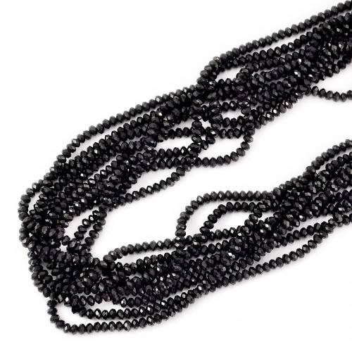 Turmalin czarny oponka fasetowana ok. 3x2mm