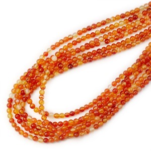Agat karneol jasny kula gładka ok. 4mm