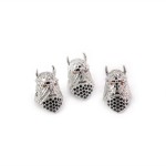 Maska wojownika srebrna 17x10x11mm [przekładka, metal]