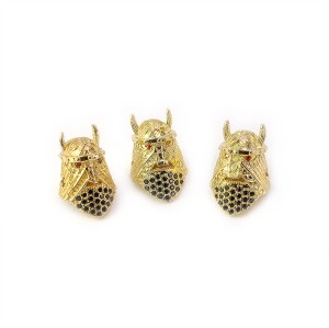 Maska wojownika złota 17x10x11mm [przekładka, metal]