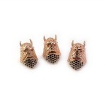 Maska wojownika różowe złoto  17x10x11mm [przekładka, metal]