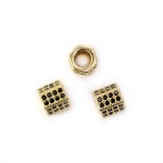 Przekładka złota z cyrkoniami 8x8mm [przekładka, metal]