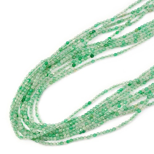 Agat zielony kula fasetowana ok. 2mm