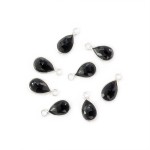 Onyks czarny kropla ok. 13x7mm [zawieszka, srebro 925] 