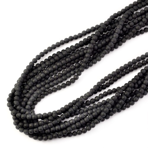 Turmalin czarny kula matowa ok. 4,3mm