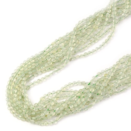 Prehnit moneta fasetowana ok. 4mm