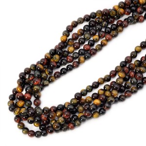Mix sokole oko, tygrysie oko, bawole oko kula gładka ok. 6mm