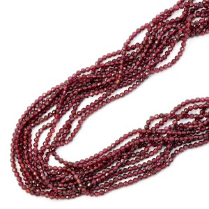 Granat kula fasetowana ok. 2,5mm