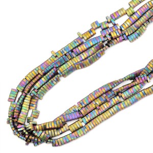 Hematyt wielokolorowy dwa otwory ok. 6x2 mm