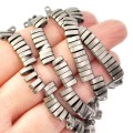 Hematyt stare srebro dwa otwory ok. 6x2mm
