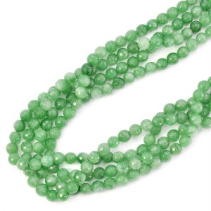 Jadeit zielony kula fasetowana ok. 8mm