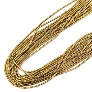 Hematyt jasne złoto walec ok. 2x4mm 