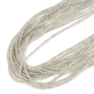 Agat szary kula fasetowana ok. 2,2mm