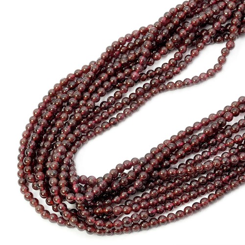 Granat kula gładka ok. 4mm
