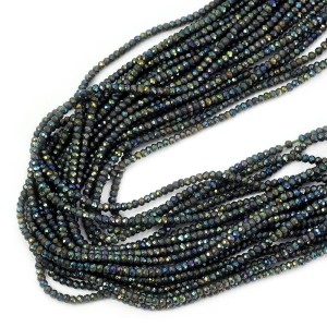 Spinel zielono niebieski oponka fasetowana ok. 2x1,5mm