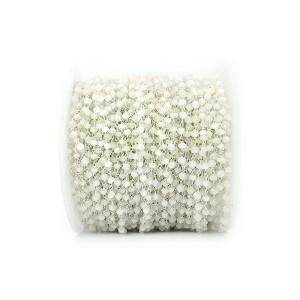 Kamień księżycowy oponka fasetowana ok. 3-4x2-3mm [łańcuszek, srebro 925]