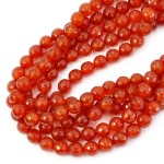 Agat karneol kula fasetowana ok. 8mm