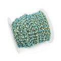 Magnezyt oponka fasetowana ok. 3x2mm [łańcuszek, srebro pozłacane 925]