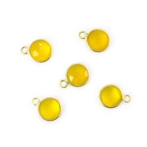Chalcedon miodowy ok. 12x9mm [zawieszka, srebro pozłacane 925]  