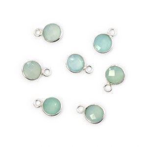 Chalcedon aqua ok. 10x7mm [zawieszka, srebro 925]
