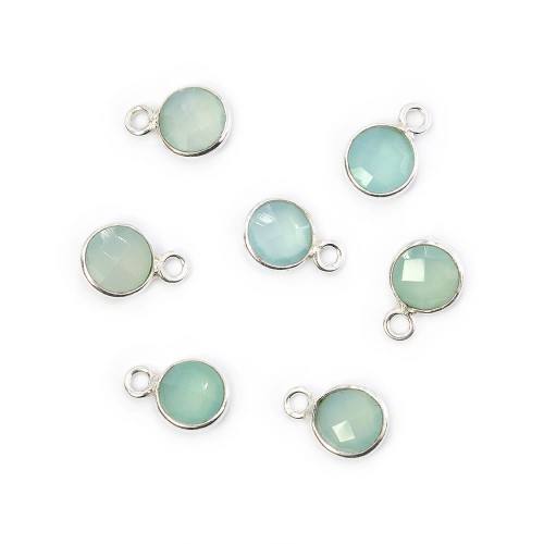 Chalcedon aqua ok. 10x7mm [zawieszka, srebro 925]