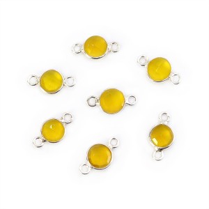 Chalcedon miodowy ok. 13x7mm [łącznik, srebro 925]  