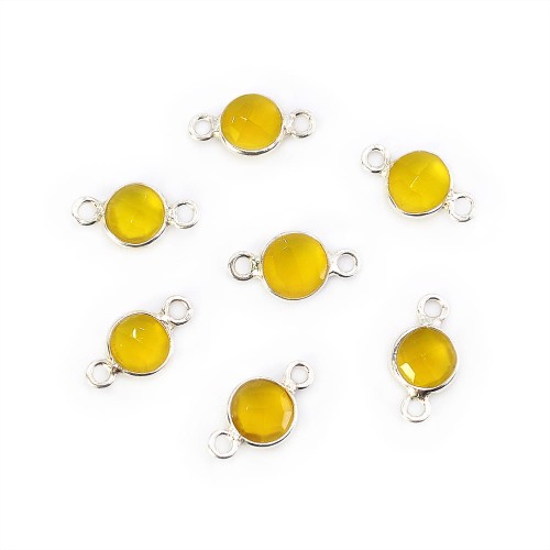 Chalcedon miodowy ok. 13x7mm [łącznik, srebro 925]