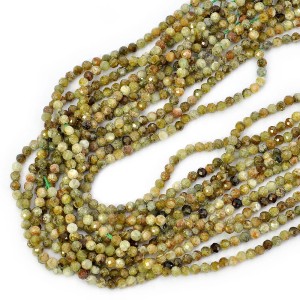 Granat zielony kula fasetowana ok. 2,8mm