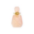 Kwarc różowy perfumetka ok. 36x20mm [metal, zawieszka]