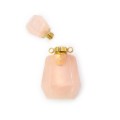 Kwarc różowy perfumetka ok. 36x20mm [metal, zawieszka]