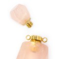 Kwarc różowy perfumetka ok. 36x20mm [metal, zawieszka]