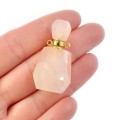 Kwarc różowy perfumetka ok. 36x20mm [metal, zawieszka]