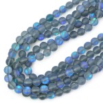 Cyrkonia szklana labradorytowa kula matowa ok. 8mm
