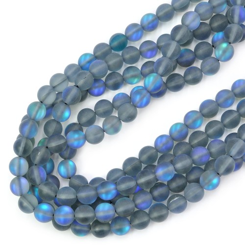 Cyrkonia szklana labradorytowa kula matowa ok. 8mm